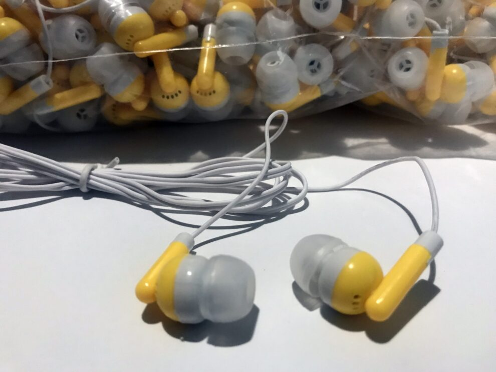 Disposable Earbuds / Headphones Multiple Colors Available Low Cost Earbuds