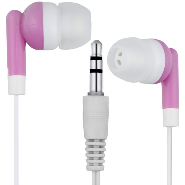 Limited Time Super Sale: PINK/WHITE In-Ear Canalbuds w/ 3.5mm plug (no microphone)