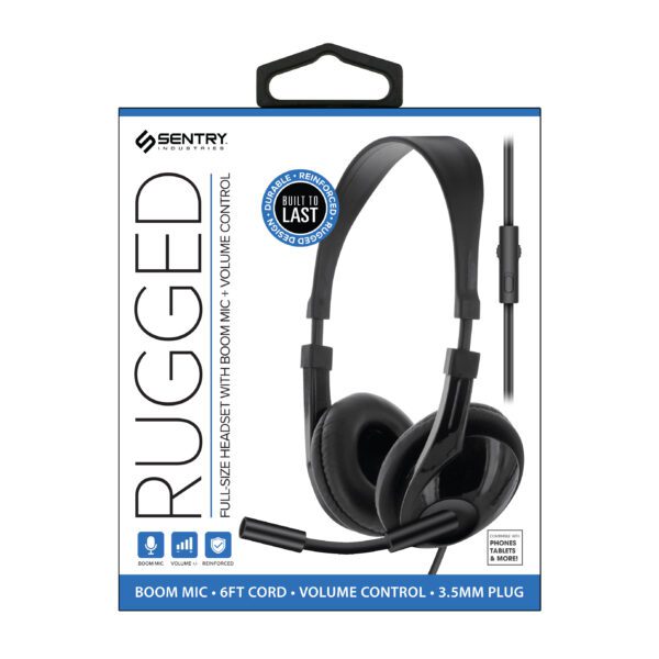 Sentry "Rugged" Headset Headphones (with Boom Microphone) - HS264 - Image 2