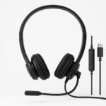 Black USB-C Stereo Headset Headphones with Boom Mic - Model ZRX-500