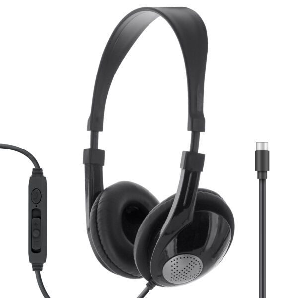 Sentry "Rugged" USB-C Headset Headphones (with In-Line Microphone) - HS262