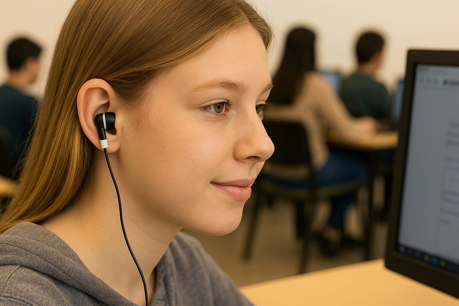 Dark Blue/White wired earbuds 25 pack (sample use image)