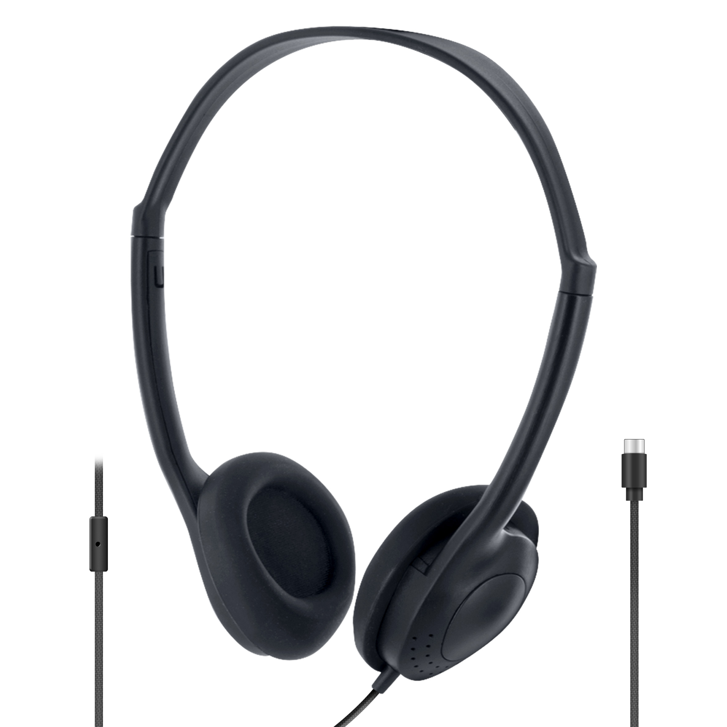 Black USB-C Over-the-Head “Rugged” Headphones with Microphone (Model ...